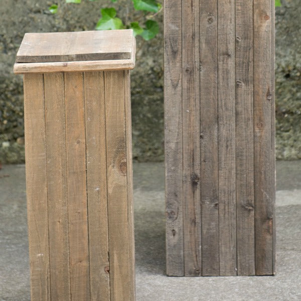 reclaimed wood pedestal
