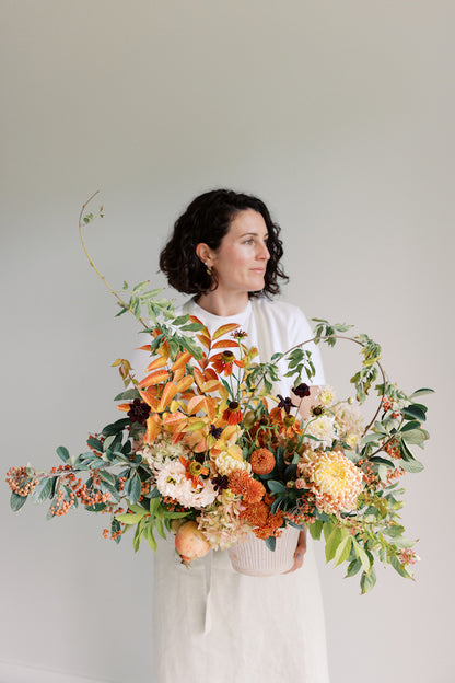 large fall floral centerpiece by santa cruz florist seascape flowers