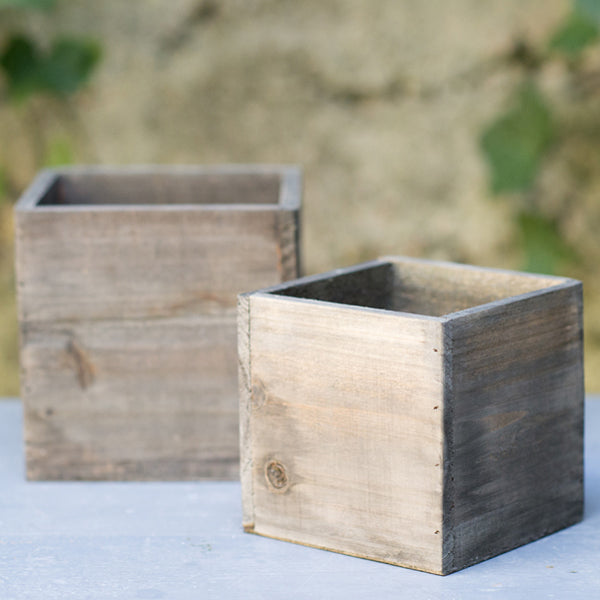 Square Reclaimed Wood Boxes - Seascape Flowers