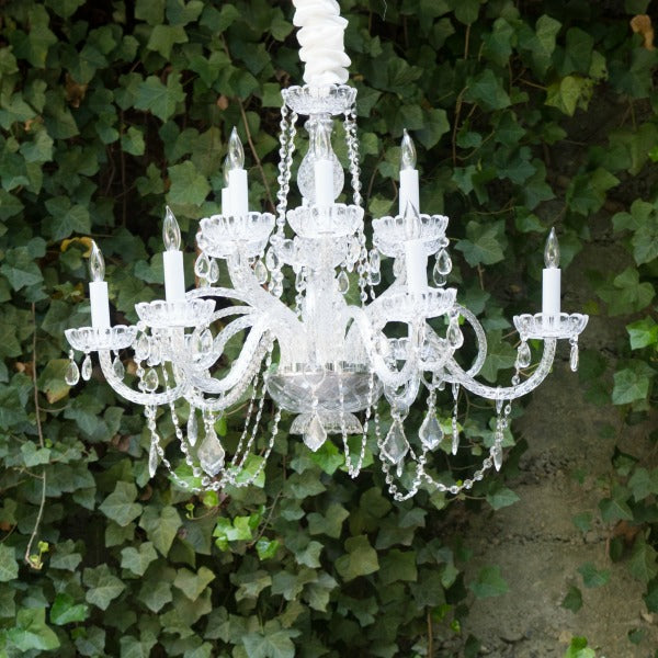 large crystal chandelier wedding rental